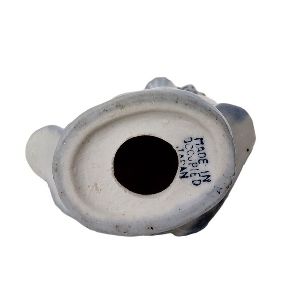 Victorian Delft Porcelain Vintage 40s Woman Holding Umbrella Occupied Japan - Picture 7 of 8